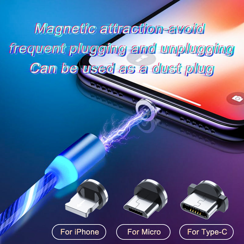 Magnetic LED Fast Charging Cable – 3 in 1